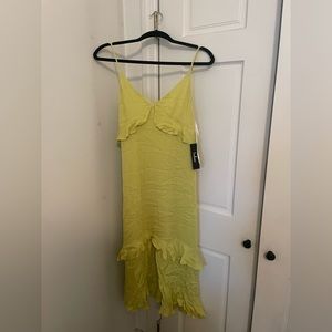 Lime green / yellow midi dress lulus size small